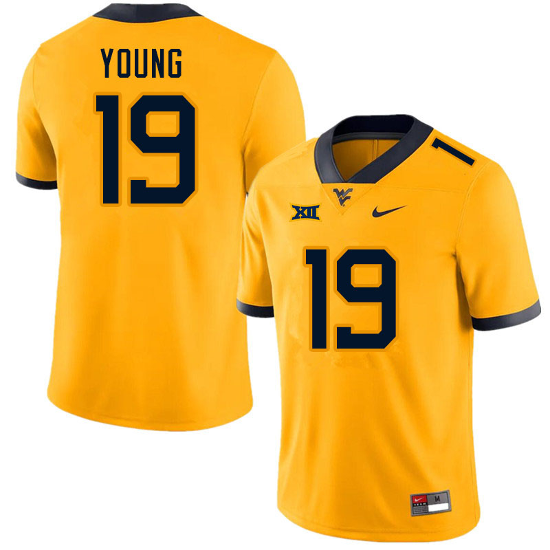 NCAA Men's Scottie Young West Virginia Mountaineers Gold #19 Nike Stitched Football College Authentic Jersey UC23L33RO